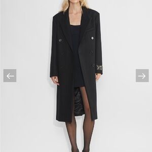 Aritzia Babaton Wool and Cashmere Black Double Breasted Classic Coat